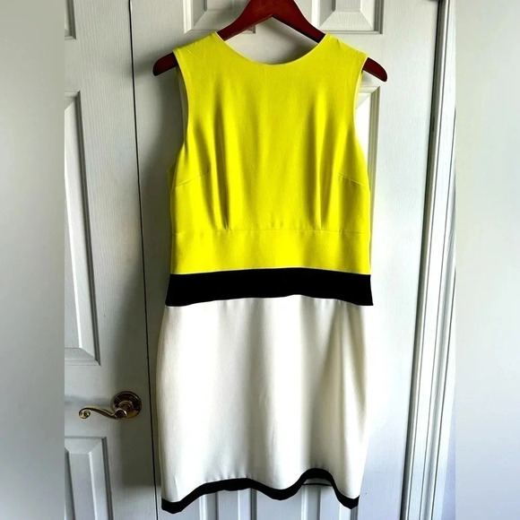 DZ color block dress. White, lime & black size 12. - Picture 1 of 8